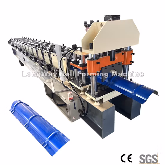 Máquina formadora de rolos para telhado de cumeeira de telha metálica